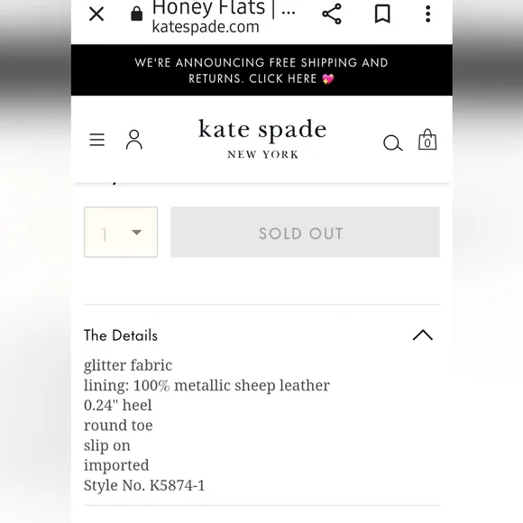 Kate Spade Honey glitter ballet flats rainbow - Picture 12 of 12